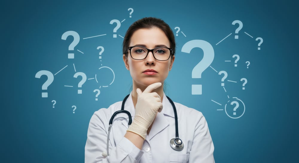 Female doctor posing a question